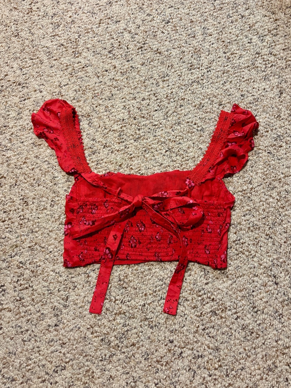Free People Scarlet Floral Square-Neck Crop Top - Picture 3 of 6